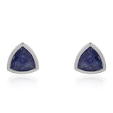 Cercei din Argint 925 ( 1.3 grame ) cu Safir Albastru Australian 1.8 Carate