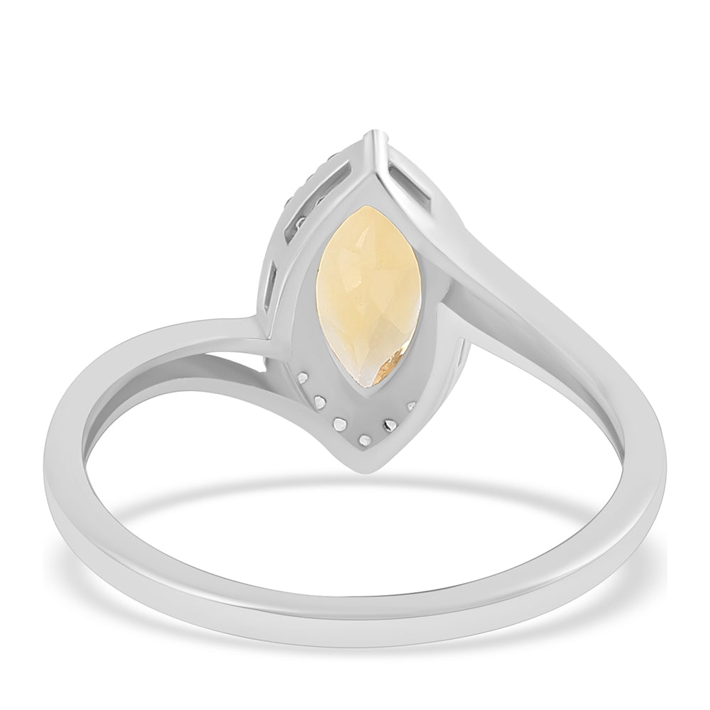 Inel din Argint 925 ( 2.02 grame ) cu Citrin și Topaz Alb 1.21 Carate