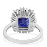 Inel din Argint 925 ( 2.39 grame ) cu Safir Albastru Australian și Topaz Alb 8.66 Carate
