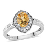 Inel din Argint 925 ( 2.97 grame ) cu Citrin și Topaz Alb 1.43 Carate