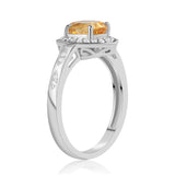 Inel din Argint 925 ( 2.97 grame ) cu Citrin și Topaz Alb 1.43 Carate