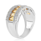 Inel din Argint 925 ( 5.86 grame ) cu Citrin și Topaz Alb 3.06 Carate