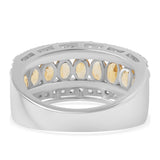 Inel din Argint 925 ( 5.86 grame ) cu Citrin și Topaz Alb 3.06 Carate