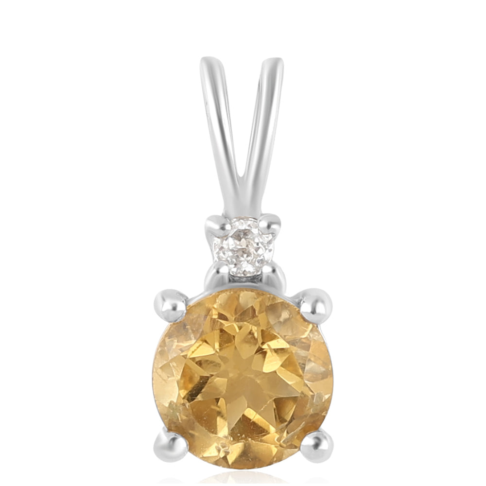 Pandantiv din Argint 925 ( 0.58 grame ) cu Citrin și Topaz Alb 0.79 Carate