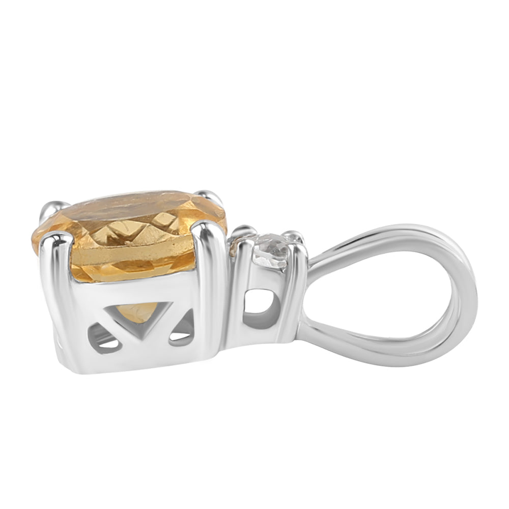 Pandantiv din Argint 925 ( 0.58 grame ) cu Citrin și Topaz Alb 0.79 Carate