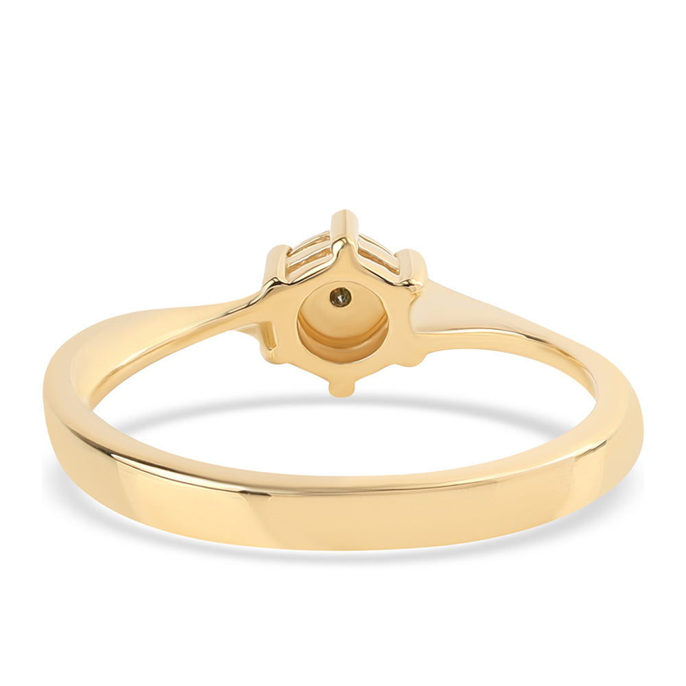 Inel din Argint 925 Placat cu Aur ( 2.32 grame ) cu Diamant Verde 0.01 Carate