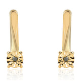 Cercei din Argint 925 Placat cu Aur ( 2.12 grame ) cu Diamant Verde 0.01 Carate