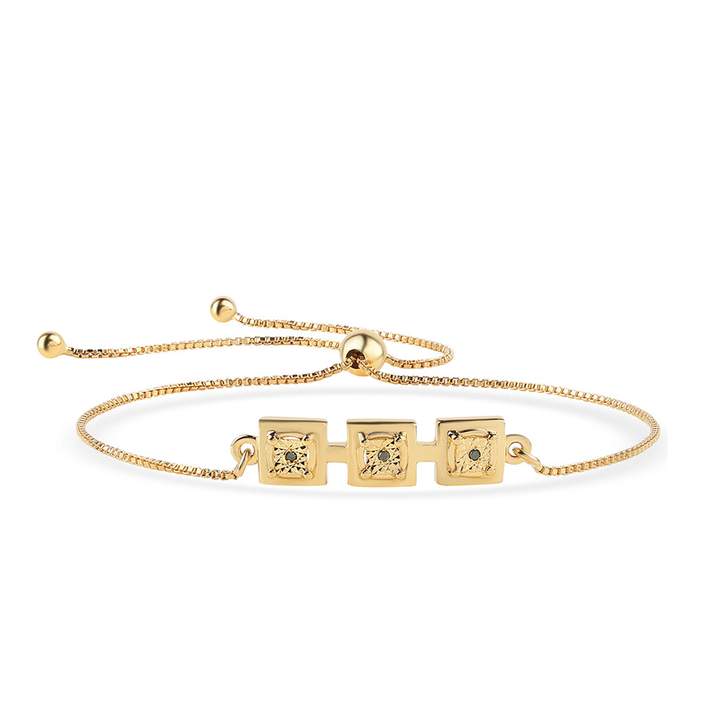 Brățară din Argint 925 Placat cu Aur ( 3.53 grame ) cu Diamant Verde 0.02 Carate