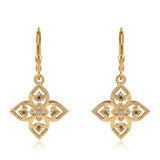 Cercei din Argint 925 Placat cu Aur ( 3.68 grame ) cu Diamant Verde și Diamant Alb 0.14 Carate