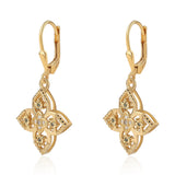 Cercei din Argint 925 Placat cu Aur ( 3.68 grame ) cu Diamant Verde și Diamant Alb 0.14 Carate