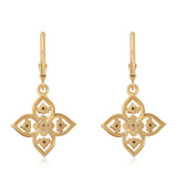 Cercei din Argint 925 Placat cu Aur ( 3.68 grame ) cu Diamant Verde și Diamant Alb 0.14 Carate