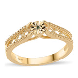 Inel din Argint 925 Placat cu Aur ( 3.36 grame ) cu Diamant Verde 0.01 Carate