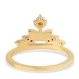 Inel din Argint 925 Placat cu Aur ( 2.54 grame ) cu Diamant Verde și Diamant Alb 0.05 Carate