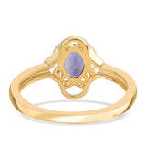Inel din Argint 925 Placat cu Aur ( 2.72 grame ) cu Iolit și Topaz Alb 0.7 Carate