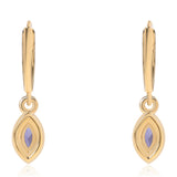 Cercei din Argint 925 Placat cu Aur ( 2.51 grame ) cu Iolit și Topaz Alb 0.52 Carate