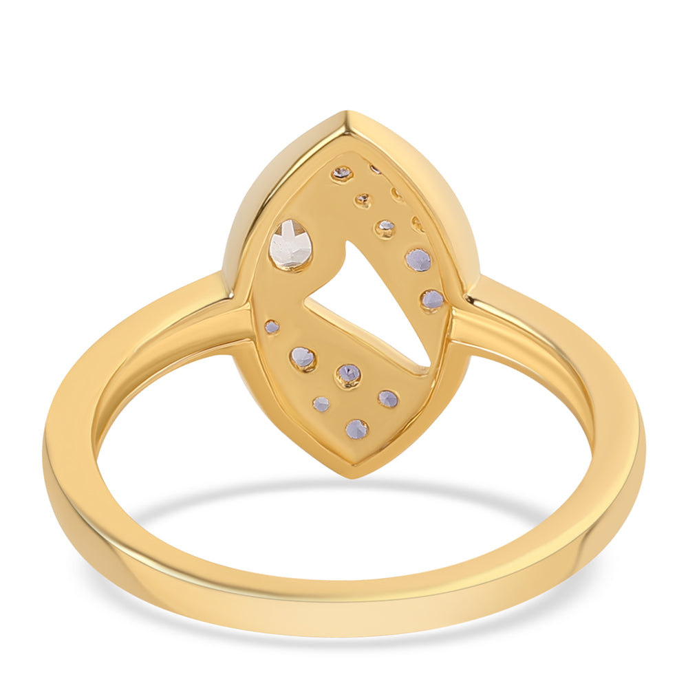 Inel din Argint 925 Placat cu Aur ( 3.02 grame ) cu Iolit și Topaz Alb 0.51 Carate