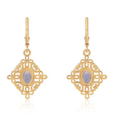Cercei din Argint 925 Placat cu Aur ( 5.38 grame ) cu Iolit 1.3 Carate
