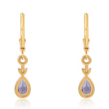 Cercei din Argint 925 Placat cu Aur ( 1.83 grame ) cu Iolit 0.68 Carate