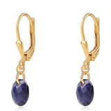 Cercei din Argint 925 Placat cu Aur ( 0.83 grame ) cu Iolit 2.8 Carate