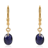 Cercei din Argint 925 Placat cu Aur ( 0.83 grame ) cu Iolit 2.8 Carate