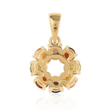 Pandantiv din Argint 925 Placat cu Aur ( 1.17 grame ) cu Ametist Rose de France și Peridot 0.92 Carate