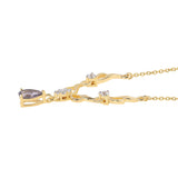 Colier din Argint 925 Placat cu Aur ( 3.64 grame ) cu Iolit și Topaz Alb 0.73 Carate