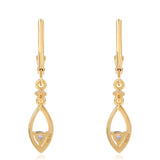 Cercei din Argint 925 Placat cu Aur ( 1.92 grame ) cu Iolit și Topaz Alb 0.37 Carate