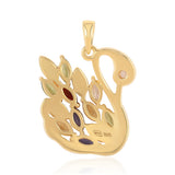 Pandantiv din Argint 925 Placat cu Aur ( 3.58 grame ) cu Peridot și Citrin 1.84 Carate