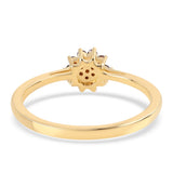 Inel din Argint 925 Placat cu Aur ( 1.88 grame ) cu Diamant Roșu 0.15 Carate