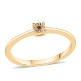 Inel din Argint 925 Placat cu Aur ( 1.85 grame ) cu Diamant Roșu 0.01 Carate