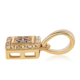Pandantiv din Argint 925 Placat cu Aur ( 0.95 grame ) cu Diamant Roșu și Diamant Alb 0.09 Carate