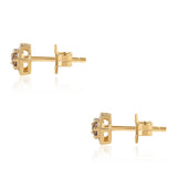 Cercei din Argint 925 Placat cu Aur ( 1.34 grame ) cu Diamant Roșu 0.14 Carate