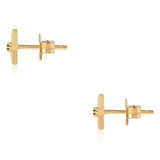 Cercei din Argint 925 Placat cu Aur ( 0.87 grame ) cu Diamant Roșu 0.03 Carate