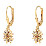 Cercei din Argint 925 Placat cu Aur ( 2.13 grame ) cu Diamant Roșu și Diamant Alb 0.19 Carate