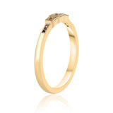 Inel din Argint 925 Placat cu Aur ( 1.9 grame ) cu Diamant Roșu 0.1 Carate