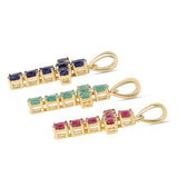 Cruce Set din Argint 925 Placat cu Aur ( 4.28 grame ) cu Rubin Thailandez și Smarald Brazilian 4.55 Carate ( Pandantiv )