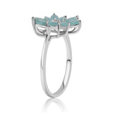 Inel din Argint 925 ( 2.39 grame ) cu Grandidierit și Topaz Alb 1.82 Carate