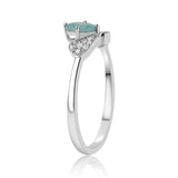 Inel din Argint 925 ( 1.95 grame ) cu Grandidierit și Topaz Alb 0.79 Carate