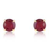 Cercei din Argint 925 Placat cu Aur ( 0.96 grame ) cu Rubin Mozambic 2.47 Carate