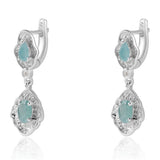 Cercei din Argint 925 ( 3.91 grame ) cu Grandidierit și Topaz Alb 1.33 Carate