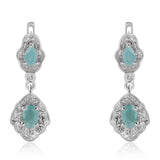 Cercei din Argint 925 ( 3.91 grame ) cu Grandidierit și Topaz Alb 1.33 Carate