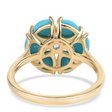 Inel din Argint 925 Placat cu Aur ( 2.25 grame ) cu Turcoaz ”Frumoasa Adormită” și Topaz Alb 2.22 Carate