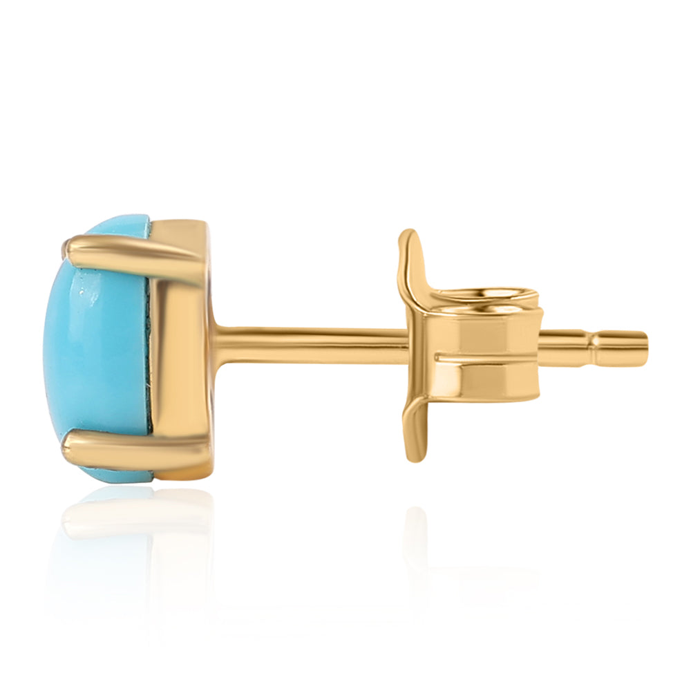 Cercei din Argint 925 Placat cu Aur ( 0.8 grame ) cu Turcoaz ”Frumoasa Adormită” 1.08 Carate