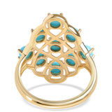 Inel din Argint 925 Placat cu Aur ( 3.87 grame ) cu Turcoaz ”Frumoasa Adormită” 2.78 Carate