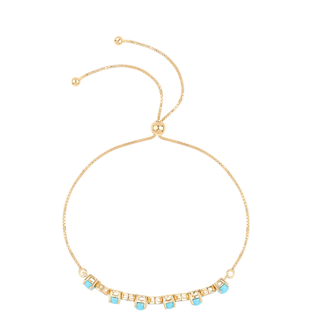 Brățară din Argint 925 Placat cu Aur ( 3.8 grame ) cu Turcoaz ”Frumoasa Adormită” și Topaz Alb 2.3 Carate