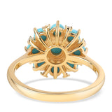 Inel din Argint 925 Placat cu Aur ( 3.21 grame ) cu Turcoaz ”Frumoasa Adormită” și Topaz Alb 2.43 Carate