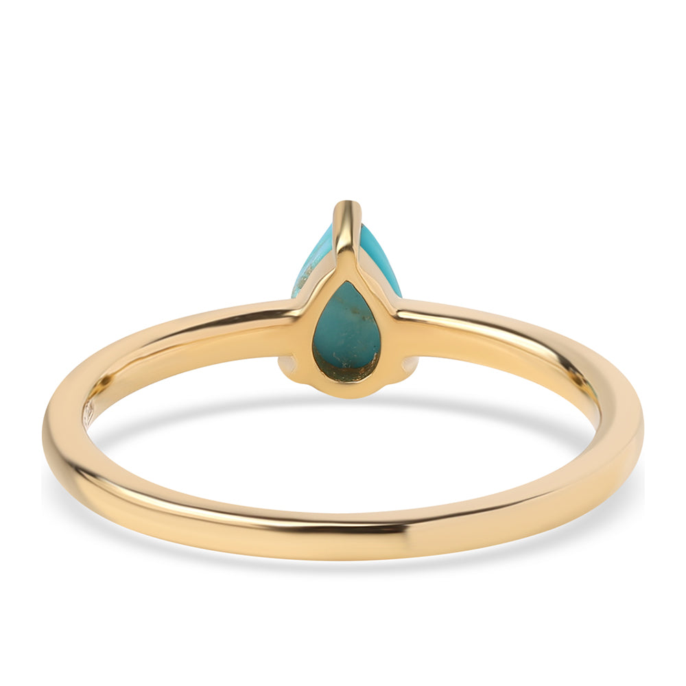 Inel din Argint 925 Placat cu Aur ( 1.47 grame ) cu Turcoaz ”Frumoasa Adormită” 0.43 Carate