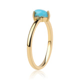 Inel din Argint 925 Placat cu Aur ( 1.47 grame ) cu Turcoaz ”Frumoasa Adormită” 0.43 Carate