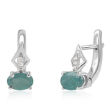 Cercei din Argint 925 ( 1.6 grame ) cu Grandidierit și Topaz Alb 0.89 Carate