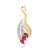 Pandantiv din Argint 925 Placat cu Aur ( 1.56 grame ) cu Rubin Mozambic și Topaz Alb 0.42 Carate